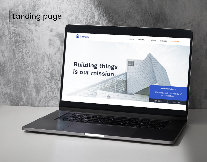 The Box — Architectural Construction & Building Firm Website by Aqsa Rashid