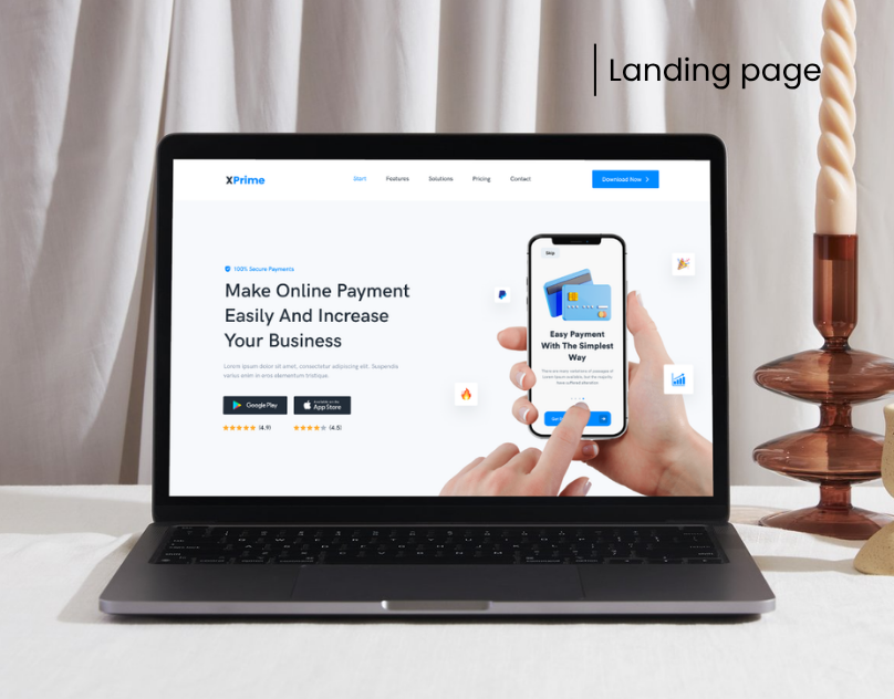 Xprime — Online Payment & Fintech App Landing Page by Aqsa Rashid